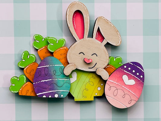 Easter Bunny with Eggs Basket Insert