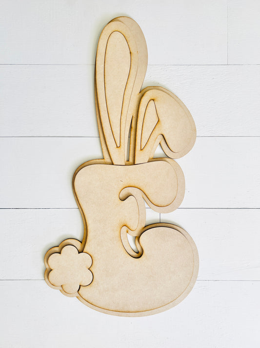 CUSTOM Initial Bunny Ear Initial Door Hanger