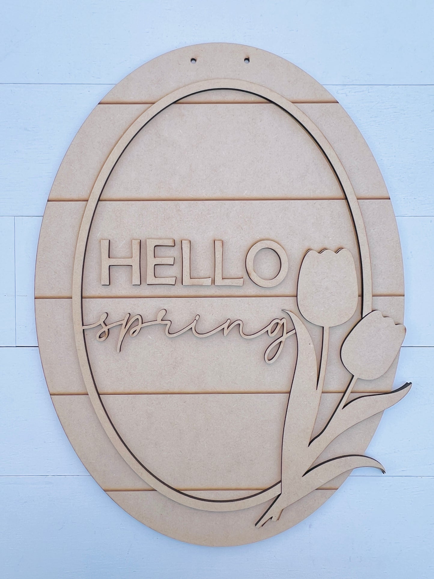 Hello Spring Oval Door Hanger