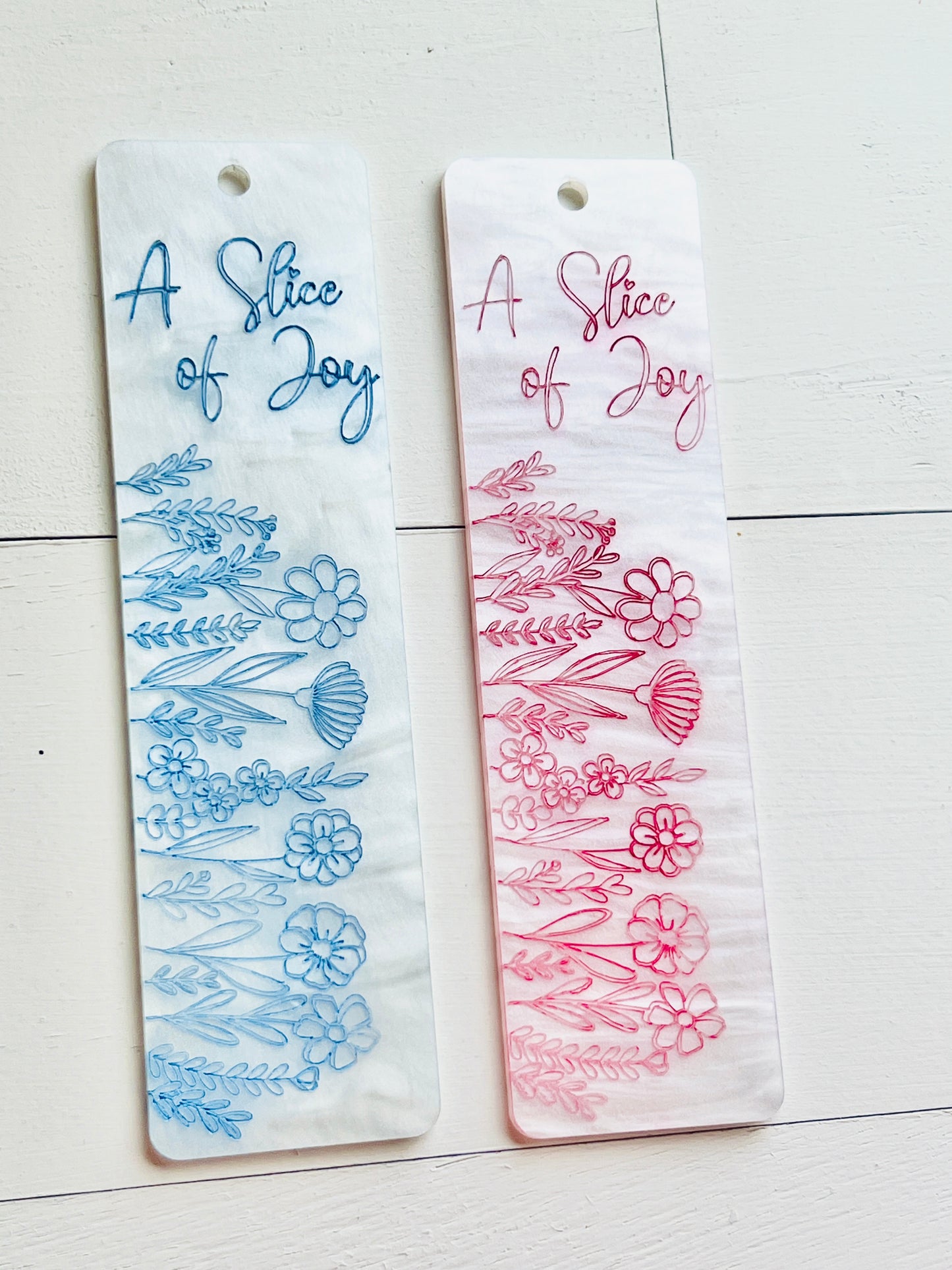 Pearlized Acrylic Bookmark - "A Slice of Joy"