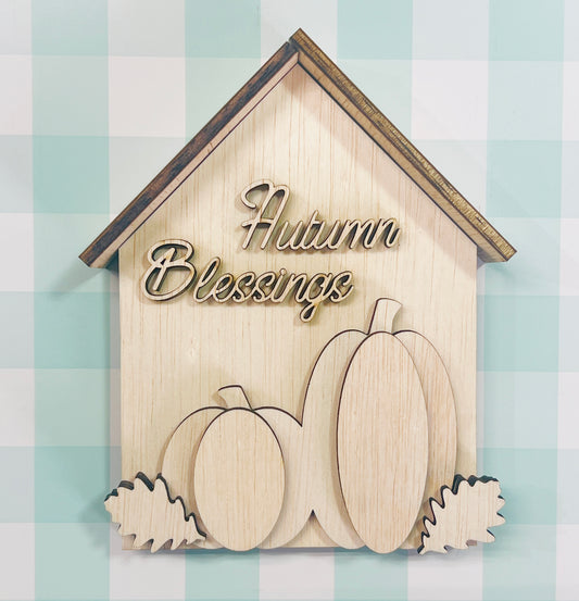 Autumn Blessings House Shelf Sitter