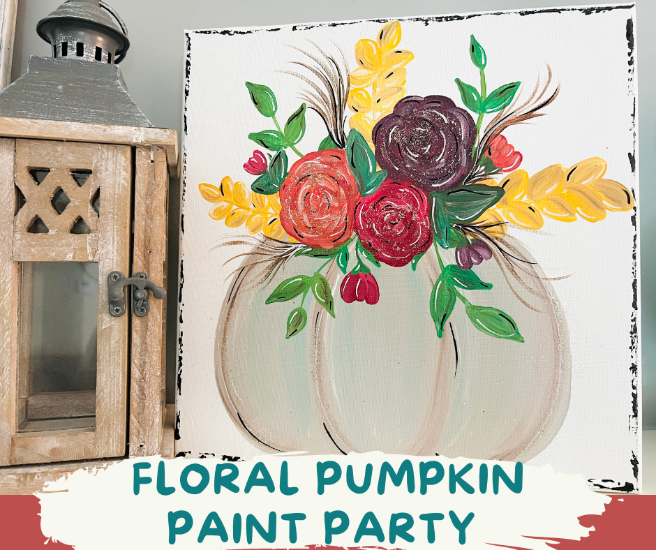 Floral Pumpkin Paint Party ONLINE